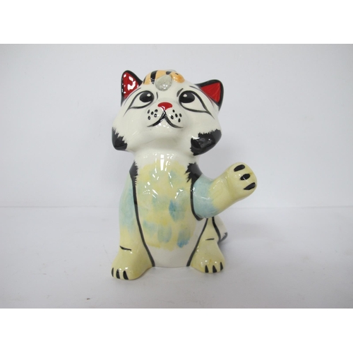 1284 - Lorna Bailey - Busy Bee the Cat, 12cm high.