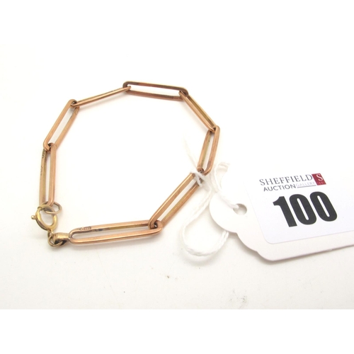 100 - A 9ct Gold Elongated Link Bracelet, (6.5grams).