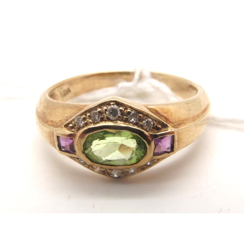 123 - A Modern Diamond Set Dress Ring, rubover set, stamped 