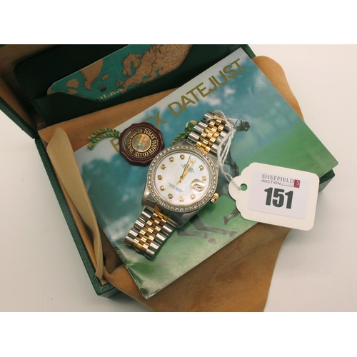 151 - Rolex; A c.1981 Oyster Perpetual Datejust Bi-Metal Automatic Gent's Wristwatch, Model: 16013, Serial... 