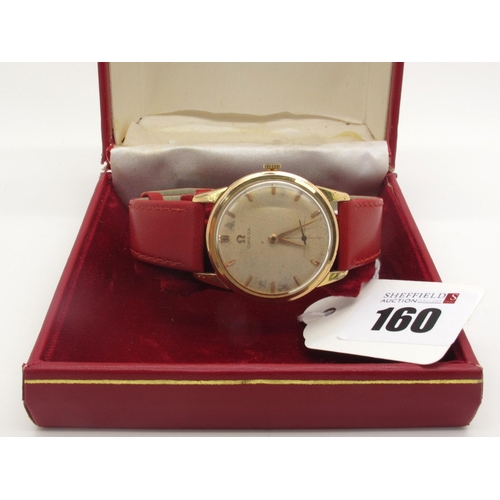 160 - Omega; A Vintage Gent's Wristwatch, the signed dial with line markers and seconds subsidiary dial, (... 