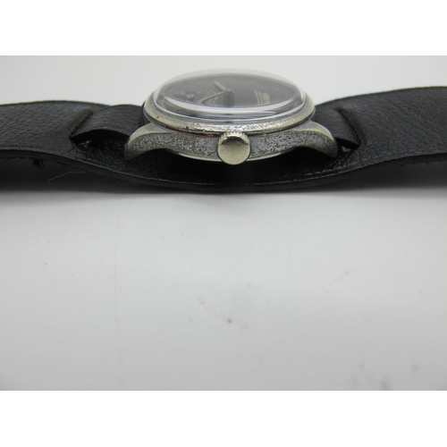 176 - ARSA; A German WWII Military Gent's Wristwatch, the signed black dial also marked 