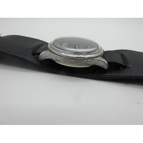 176 - ARSA; A German WWII Military Gent's Wristwatch, the signed black dial also marked 