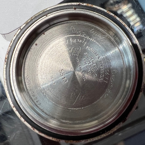 180 - Rolex; A c.1960's Submariner Stainless Steel Automatic Gent's Wristwatch, Model: 5513, Serial No: 17... 