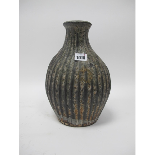 1016 - Stephen Parry (b.1950) *ARR, A Stoneware Vase, of compressed fluted ovoid form, with tapering neck ... 