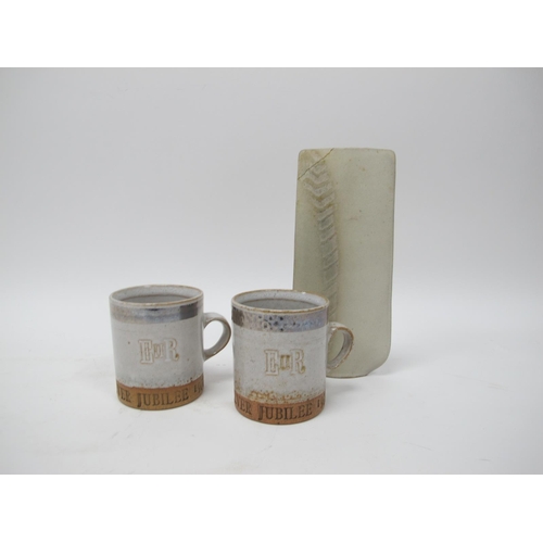 1021 - Robin Welch (1936-2019) *ARR, Two Elizabeth II Silver Jubilee 1977 Stoneware Mugs, impressed marks,... 