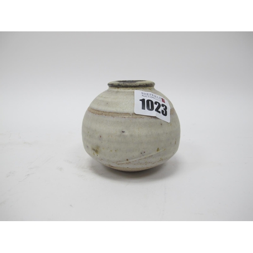 1023 - David Heminsley (1927-2007) *ARR; A Small Stoneware Vase, of globular form in white glazes, incised... 