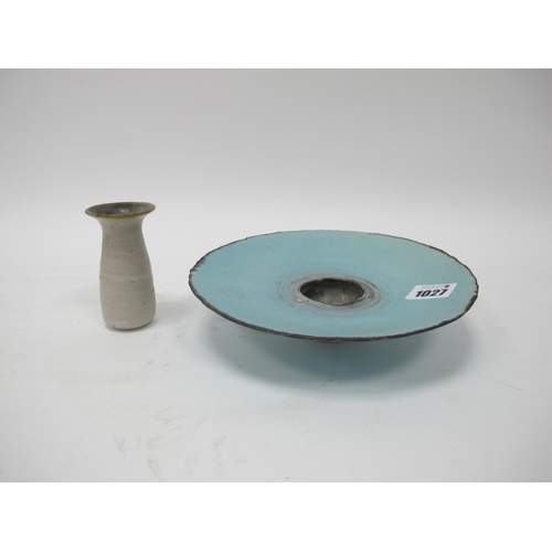 1027 - Mary White (1926-2013) *ARR, A Footed Bowl, with large outcurved rim in turquoise glazes, impressed... 