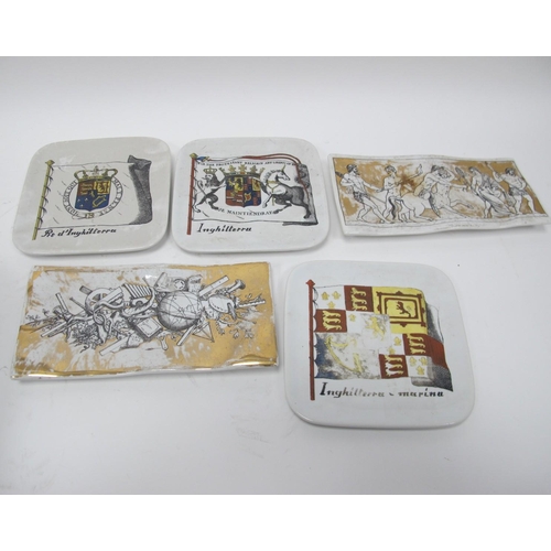 1036 - Fornasetti Wavy Rectangular Dishes, Centaur with six other figures 25cm wide, Tangle of Goods, plus ... 