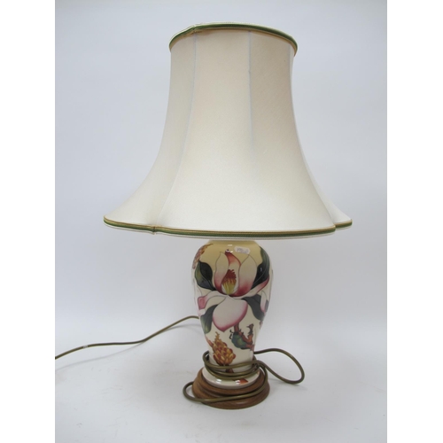 1079 - A Modern Moorcroft Pottery Table Lamp, of baluster form, painted in the Calypso Magnolia pattern, ag... 