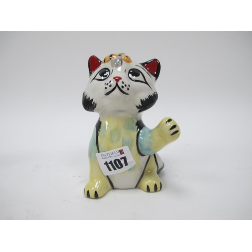 1107 - Lorna Bailey - Busy Bee the Cat, 12cm high.