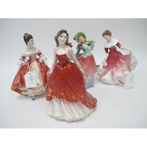 1117 - Royal Doulton Figurines, 'Southern Belle', 'Special Occasion', 'Autumn Breezes', 'My Best Friend', a... 