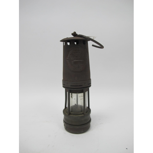 1175 - Miners Lamp, Ackroyd & Best, Hailwoods Improved Lamp, Type O.I.B, 26.5cm high with handle down.