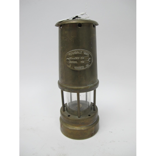 1181 - Miners Lamp, Ferndale Coal & Mining Co, in brass, 12cm high with handle down.