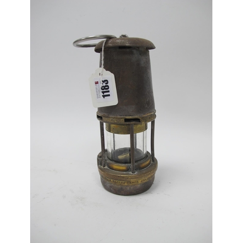 1183 - Miners Lamp, Wolf Type FG, App No B2/222 'TH' to plaque on top, 21cm high with handle down.