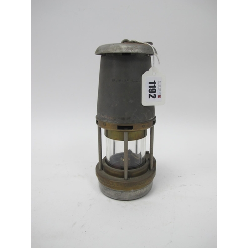 1192 - Miners Lamp, The Wolf Safety Lamp (Wm Maurice, Ltd, Sheffield, wolf Type Fg, App No B2/222, 21cm hig... 