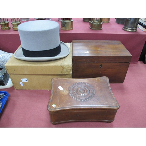 1224 - James Lock & Co Grey Top Hat in Card Box, XIX Century box 30.5cm wide, a concave example., (3).