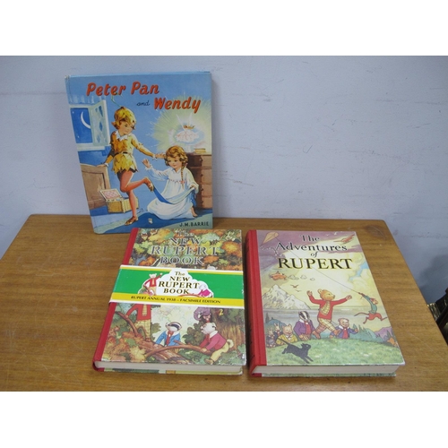 1230 - The Adventures of Rupert and The New Rupert Book, facsimile editions, plus Peter Pan