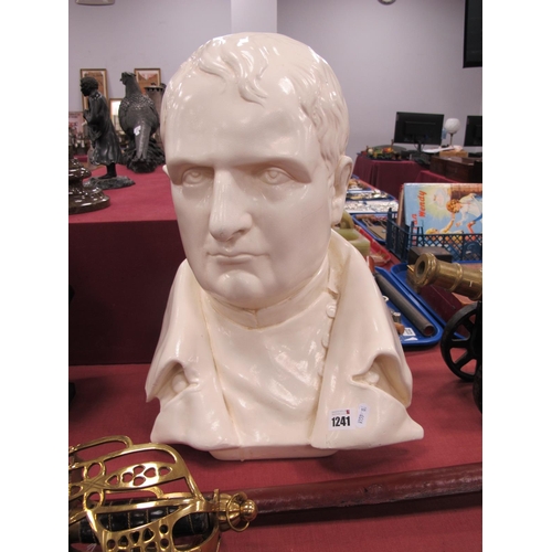 1241 - An Early/Mid XX Century Cream Painted Plaster Bust of Napoleon Bonaparte, 42cm high.