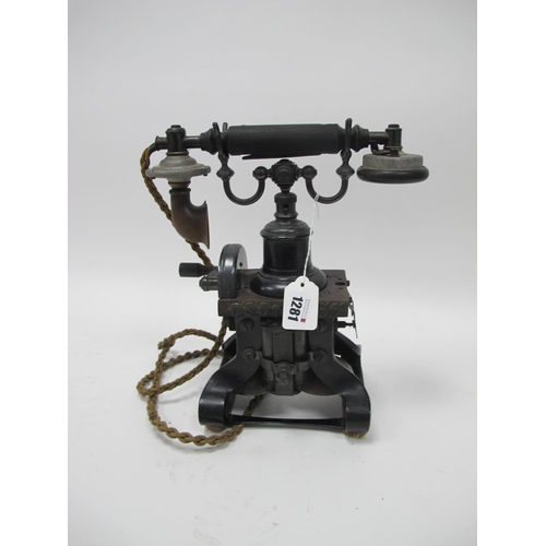 1281 - A Late XIX/Early XX Century No 16 Skeleton Telephone, with bakelite handle, the earpiece marked No 2... 