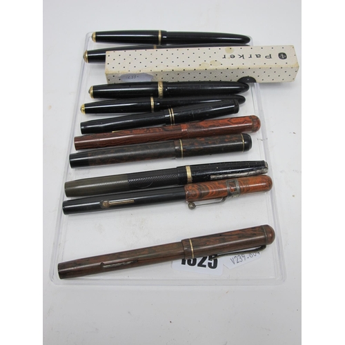 1325 - Pens, each with 14k nib, five Parker, six unnamed.