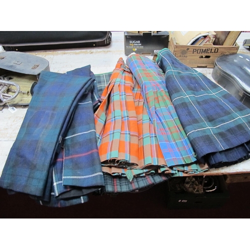 1379 - A Fraser Ross of Scotland Plaid Wool Kilt, two further kilts, a Seaforth Highlanders military kilt a... 