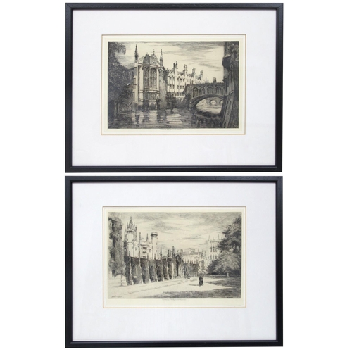 1424 - A Pair of XIX Century Engravings of Cambridge by G. Hayes, 'St John's College New Court' and 'Bridge... 