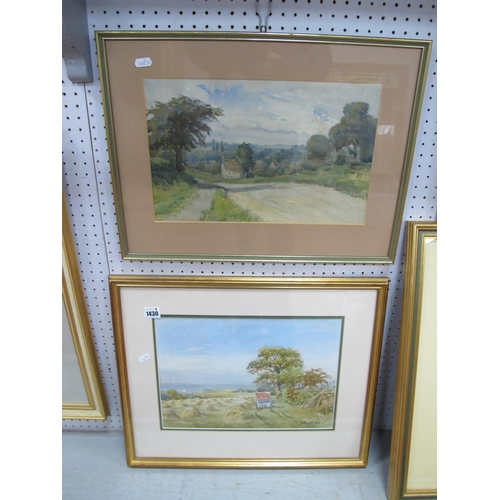 1430 - Arthur White (Sheffield Artist) *ARR, Rural Scene with Haystacks and Cart in Foreground, watercolou... 