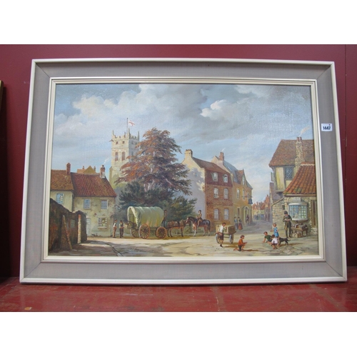 1447 - Louis Jennings (Sheffield Artist, 1919 - 2018) *ARR, The Quiet Town, oil on canvas, signed lower ed... 