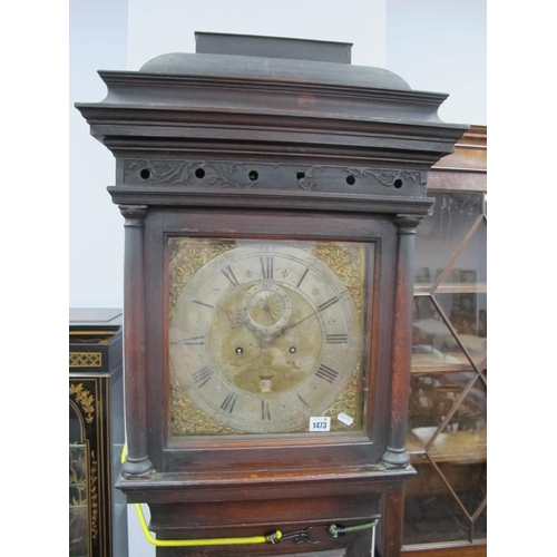 1473 - An XVIII Century Oak Eight-Day Longcase Clock, (Banjamin Reeves Lamberhurst), with stepped top, squa... 