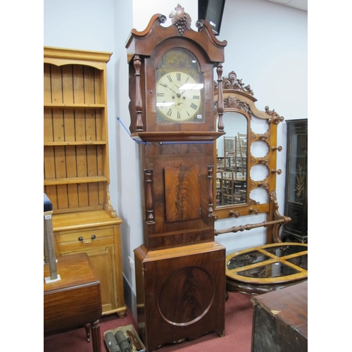 1474 - A XIX Century Mahogany Eight Day Longcase Clock, the white arched dial inscribed 