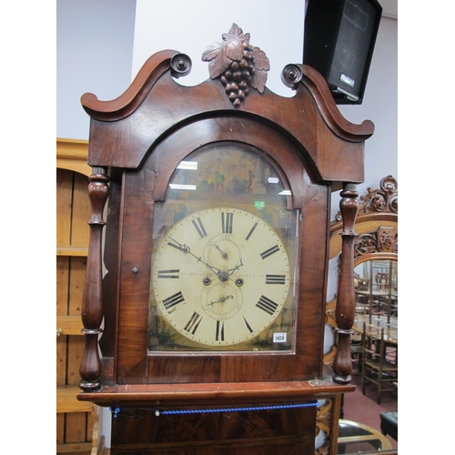 1474 - A XIX Century Mahogany Eight Day Longcase Clock, the white arched dial inscribed 