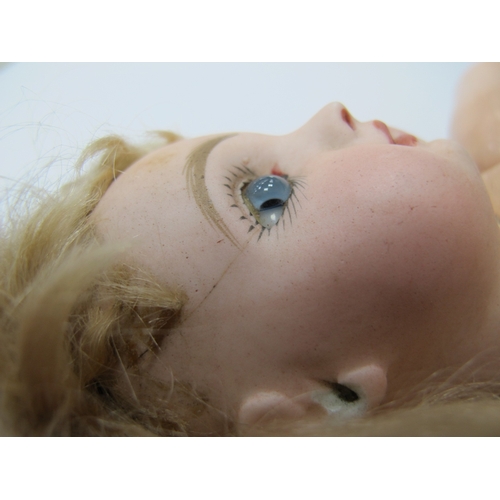 1290 - A Bebe Jumeau Bisque Head Doll (Paris, France), with fixed blue glass eyes, painted lashes and brows... 