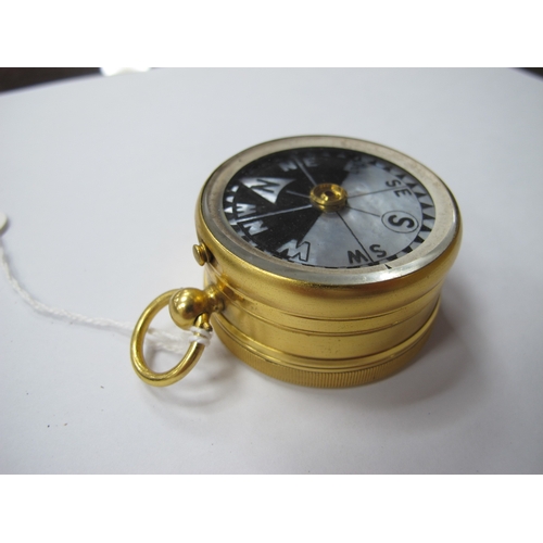 1293 - A Short and Mason Ltd. London Compensated Pocket Compass/Barometer, with silvered dial and gilt meta... 