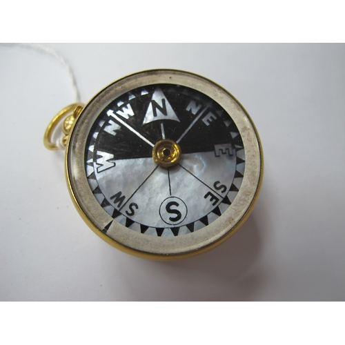 1293 - A Short and Mason Ltd. London Compensated Pocket Compass/Barometer, with silvered dial and gilt meta... 