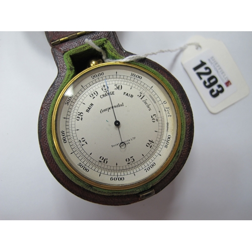 1293 - A Short and Mason Ltd. London Compensated Pocket Compass/Barometer, with silvered dial and gilt meta... 