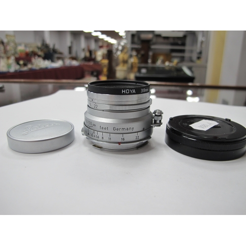 1298 - A Leitz Summicron F=3.5 cm 1:3.5 Camera Lens, Nr. 1640237, Hota 39mm UV filter.