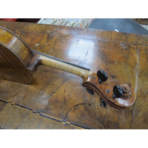 1349 - A XIX Century Violin, labelled Edward Withers, London, with a silver mounted bow, length of back 356... 