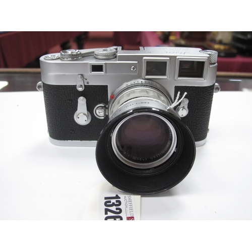 1326 - A Leica M3 Rangefinder Camera, 1959, chrome, serial No. 972410, with Leitz Summicron F=5cm 1:2 lens,... 