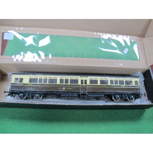 539 - A Scorpion Models 'O' Gauge/7mm Kit Built Auto Coach, finished in G.W brown/cream, R/No. 204, fair b... 