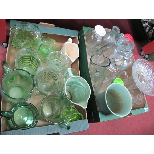 1039 - Wade Jug Vase, Lovatt's vase, soda syphon, green glass ware, etc:- Two Boxes.