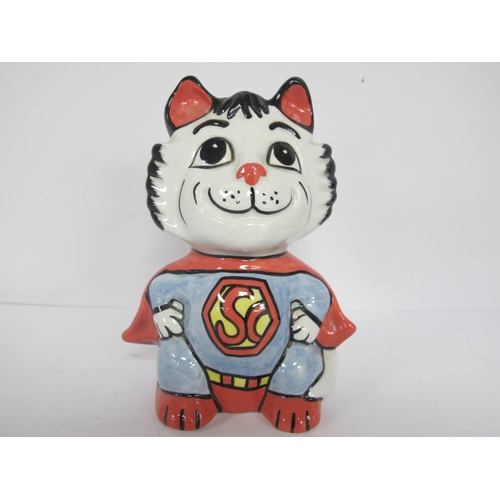 1296 - Lorna Bailey, 'Superman Cat' 'H2', 13.5cm high.