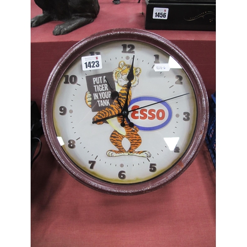 1423 - A Circular Esso Wall Clock, - Put a Tiger in Your Tank.