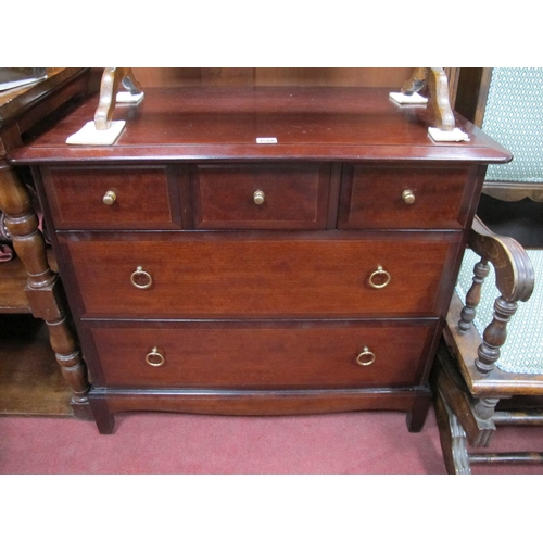 1588 - A Stag Chest of Drawers, with three top drawers over two long drawers, on bracket feet 82cm wide.