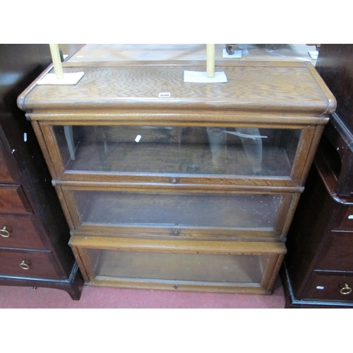 1600 - Globe Wernicke Three Sectional Bookcase, with lift up glazed doors, with top but no base.