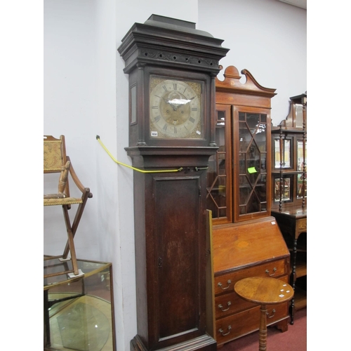 1658 - An XVIII Century Oak Eight-Day Longcase Clock, (Banjamin Reeves Lamberhurst), with stepped top, squa... 