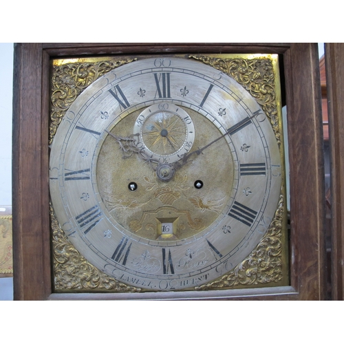 1658 - An XVIII Century Oak Eight-Day Longcase Clock, (Banjamin Reeves Lamberhurst), with stepped top, squa... 