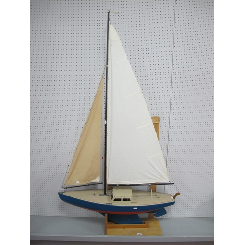 301 - An Impressive Large Scale Kit Built Radio Controlled Model of a Sailing Yacht, with sails and riggin... 