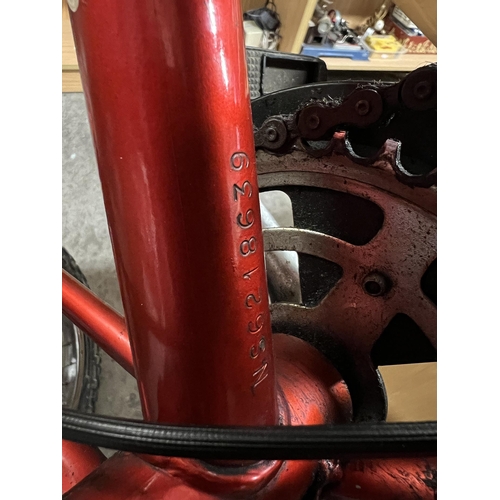 302A - A Very Original Mk1 Raleigh Grifter bicycle in red with 3-speed Sturmey Archer hub gears. Frame No. ... 