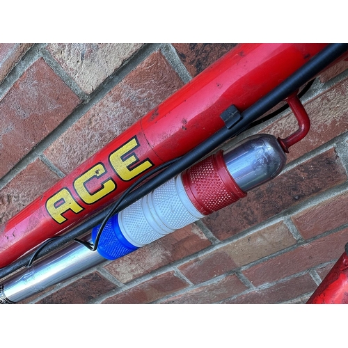 302B - A 1970's Raleigh ACE, 'Racing' Bicycle in Red, 5-speed Huret gears with original dynamo lighting.